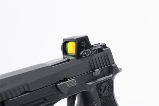 This 9mm pistol features a Romeo-X red dot.